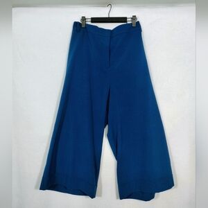 Lane Bryant Teal-Blue Wide Leg Cropped Trousers